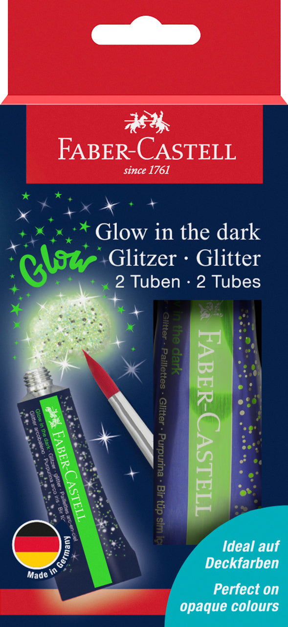 GLITTER GLOW IN THE DARK SET 2X12 ML FABER-CASTELL GLITTER GLOW IN THE DARK SET 2X12 ML FABER-CASTELL